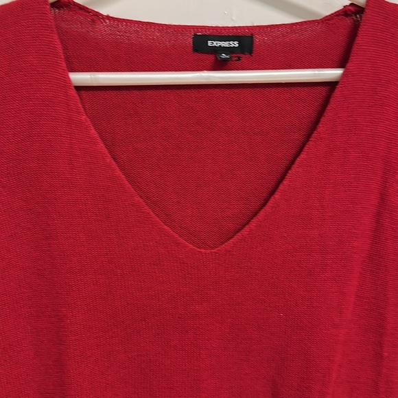 NWOT EXPRESS Woollen Mini dress with V-Neck and sleeves with pockets! Size UK S - Picture 3 of 13